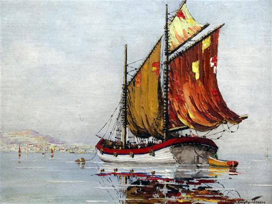 § Cecil Rochfort DOyly-John (1906-1993) Fishing boat off the coast, 18 x 25in.